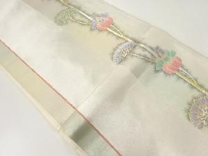 アンティーク　縞に花模様袋帯（材料）